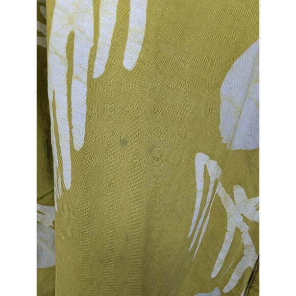 Zuri Kenya Button Front Dress Green Women’s 2X Dot Leaf Print Lagenlook Cotton - Picture 8 of 11